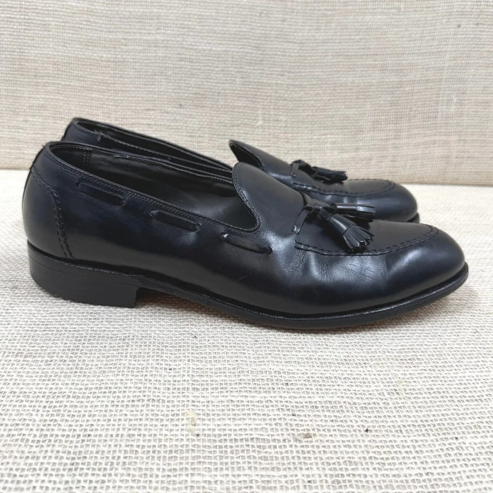 FootJoy Classics Mens 10.5 D Black Leather Tassel Loafers Dress Shoes 75309 USA